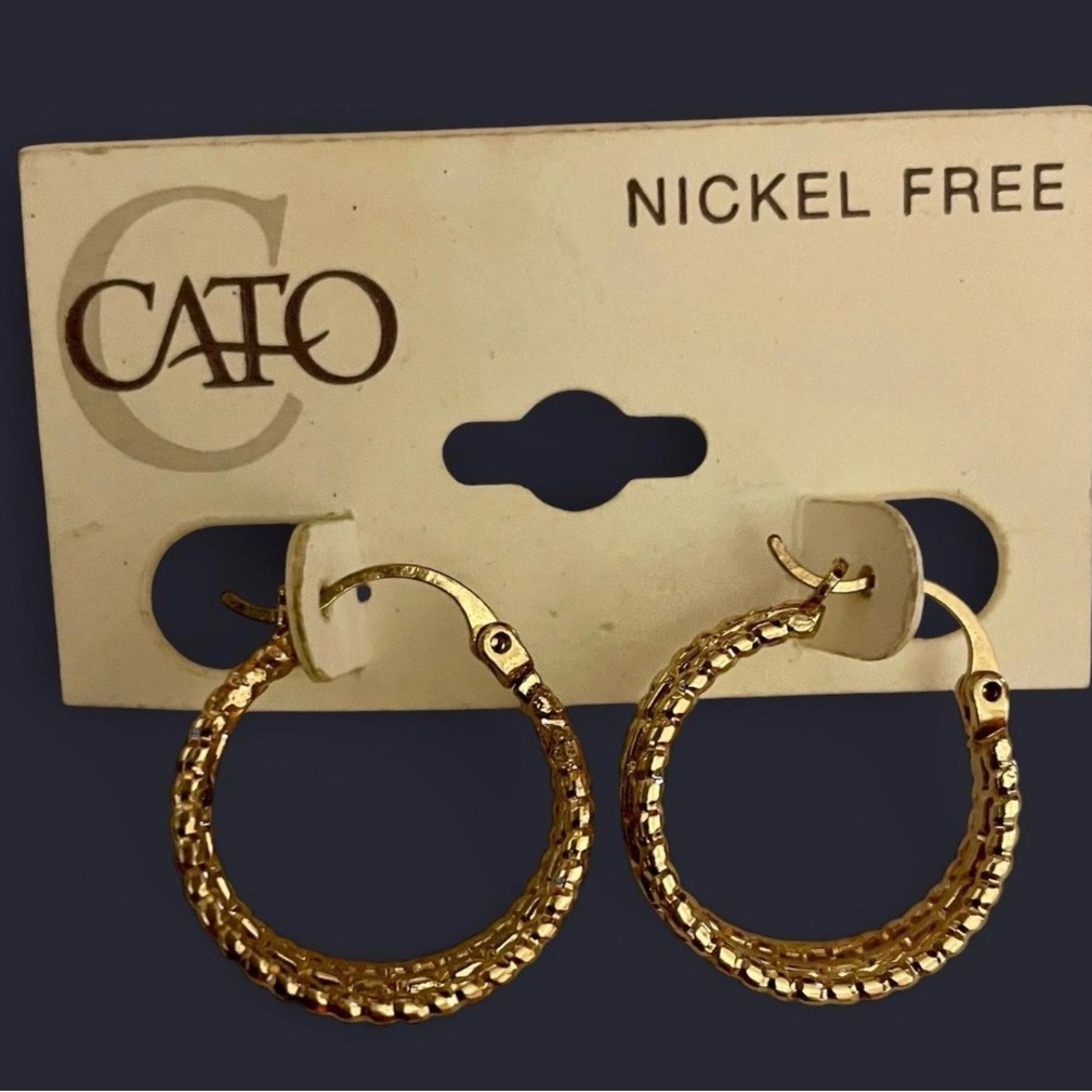 Cato Women’s Gold-tone  Color Hoop Loop Nickel Free Earrings ✾NEW✾